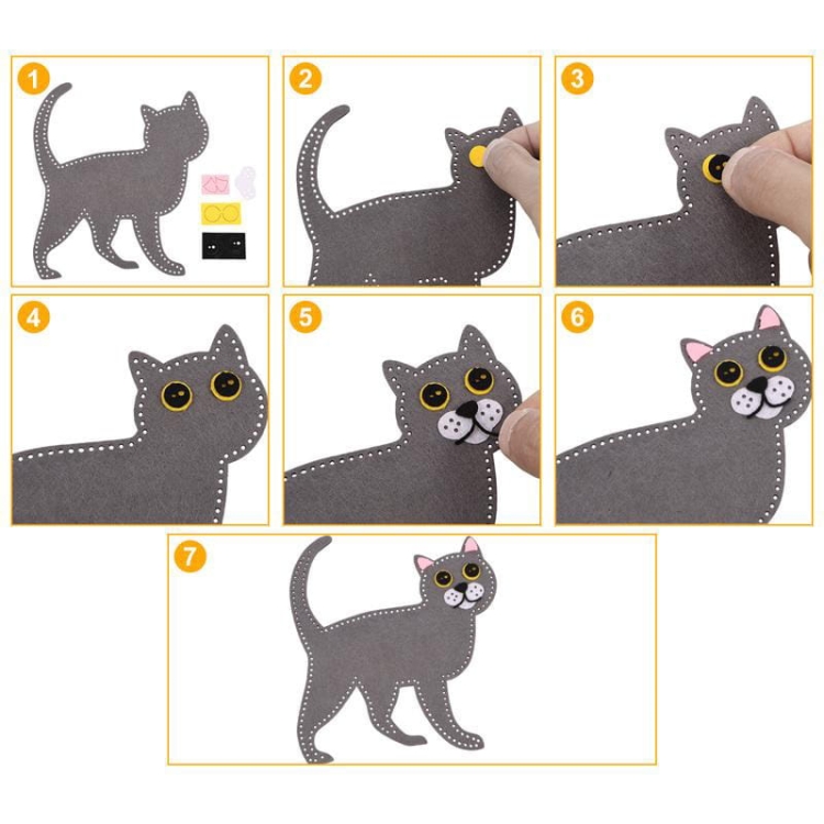 Koty - filcowy zestaw do szycia DIY - 12 elementów