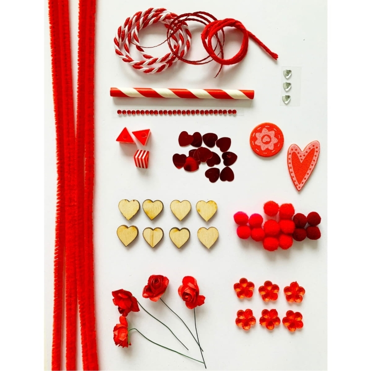 Dekorationsset zum Valentinstag für Miniaturhaus - klein