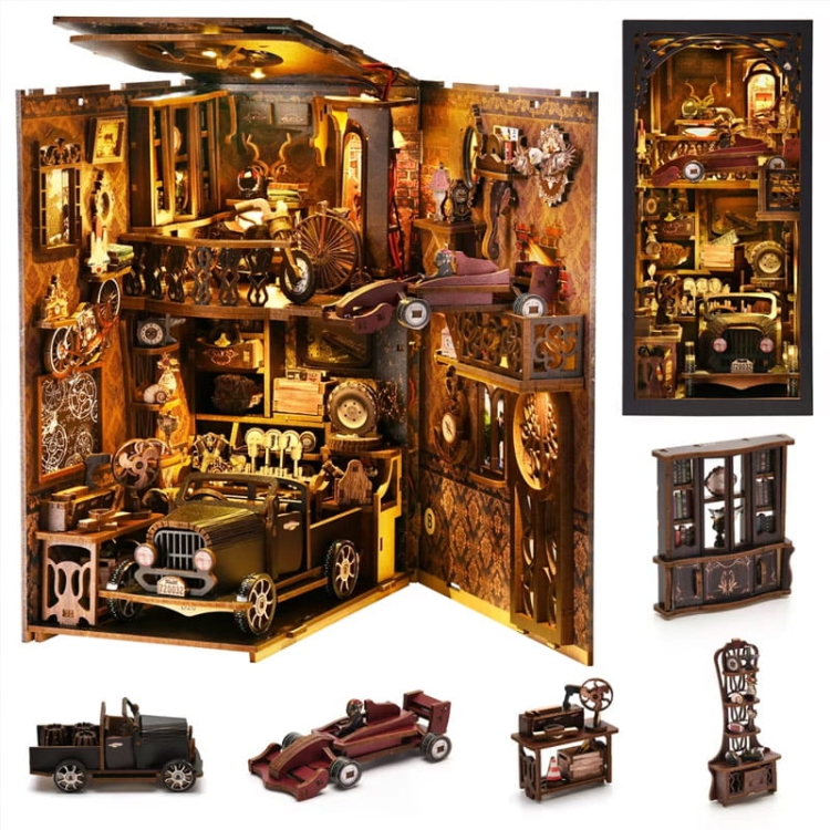 Miniaturowy domek Book Nook - Vintage Car