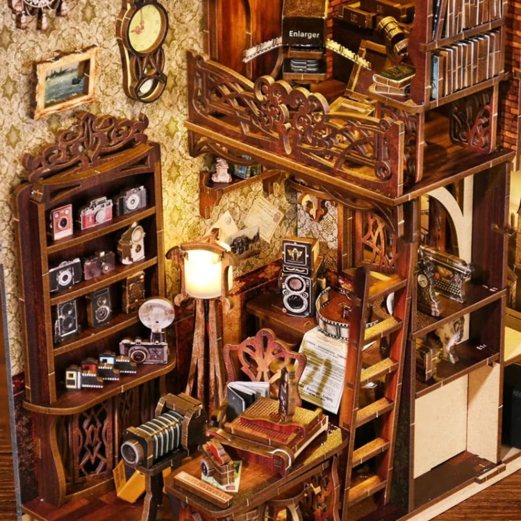 Miniaturowy domek Book Nook - Fotografia z dawnych lat - Aslowsnail