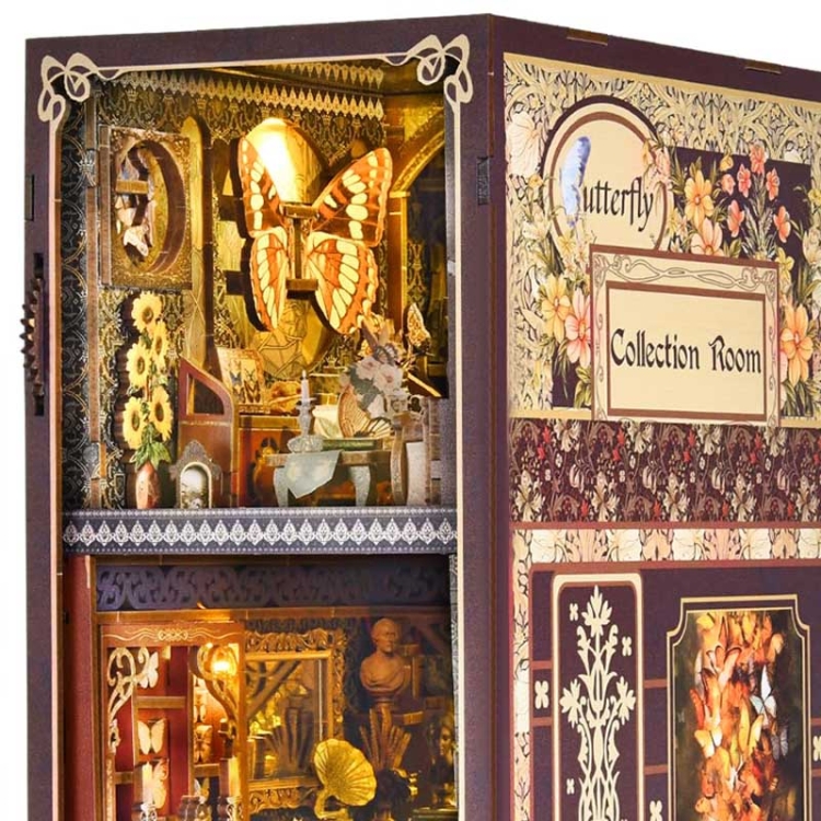 Miniaturowy domek Book Nook - Muzeum motyli