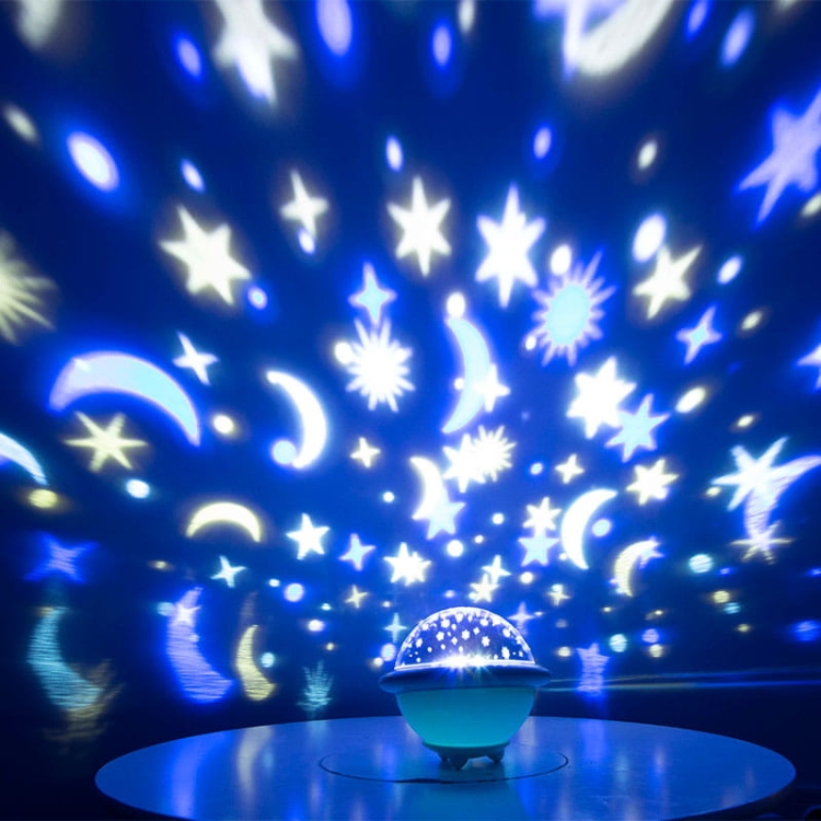 Lampka nocna projektor gwiazd UFO biała