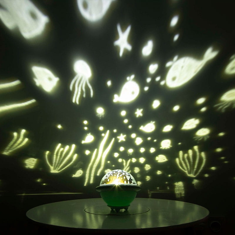 Lampka nocna projektor gwiazd UFO biała