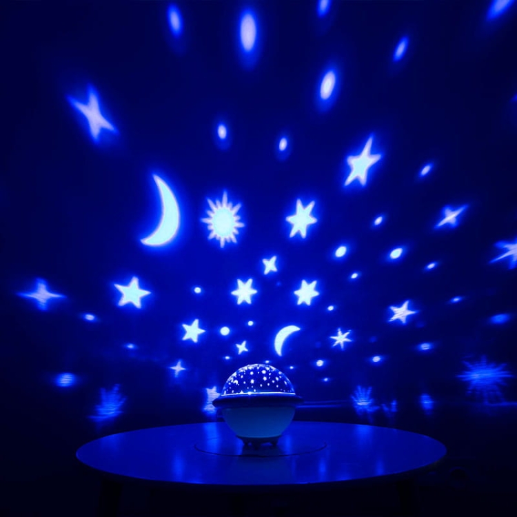Lampka nocna projektor gwiazd UFO biała