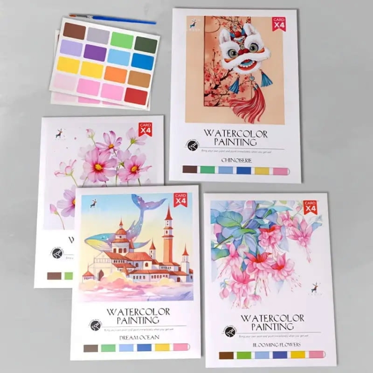 Malowanie akwarelą - Ocean - 4 elementy