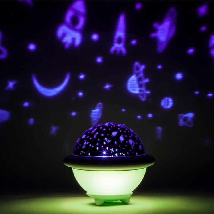 Lampka nocna projektor gwiazd UFO biała