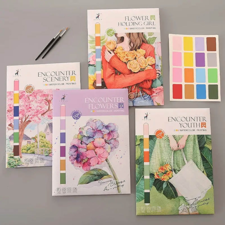 Malowanie akwarelą - Letnie kwiaty - 4 elementy