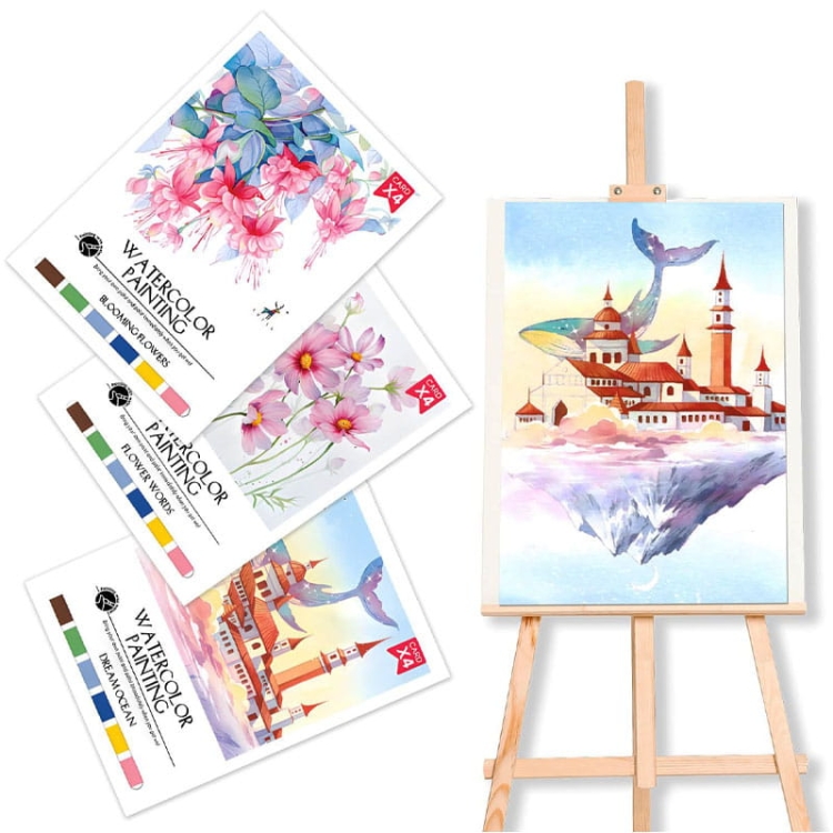 Malowanie akwarelą - Kwitnące kwiaty - 4 elementy