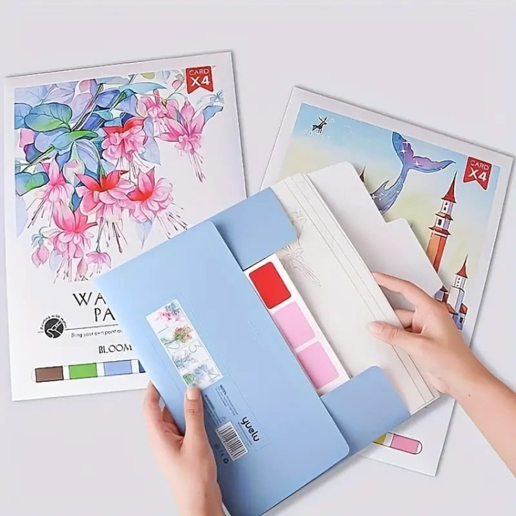 Malowanie akwarelą - Kwitnące kwiaty - 4 elementy