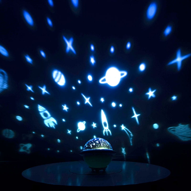 Lampka nocna projektor gwiazd UFO biała