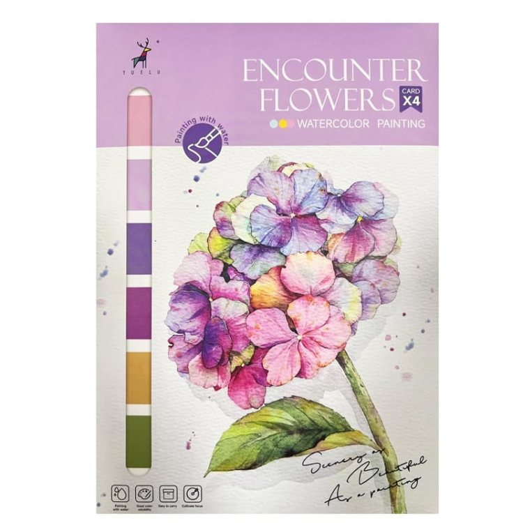 Malowanie akwarelą - Letnie kwiaty - 4 elementy