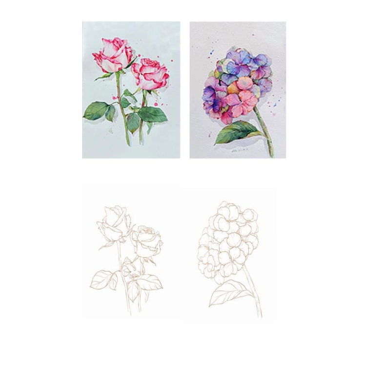 Malowanie akwarelą - Letnie kwiaty - 4 elementy