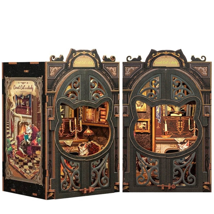Miniaturowy domek mini Book Nook - Salonik Hrabiego Kota
