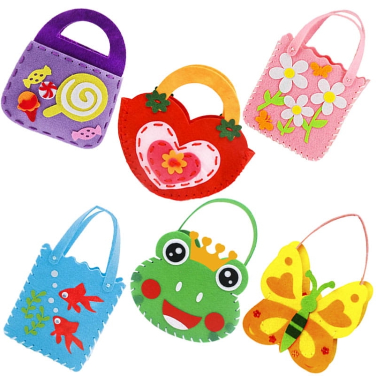 Kolorowe torebki - filcowy zestaw do szycia DIY - 6 elementów