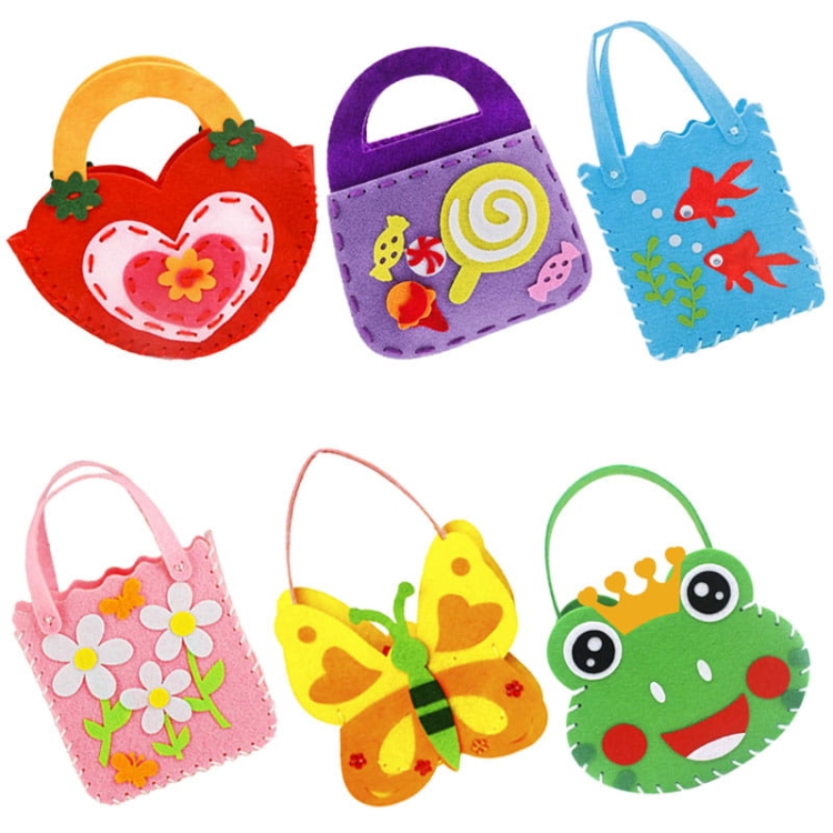 Kolorowe torebki - filcowy zestaw do szycia DIY - 6 elementów