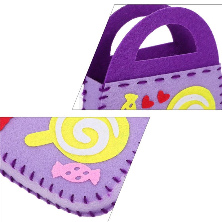 Kolorowe torebki - filcowy zestaw do szycia DIY - 6 elementów