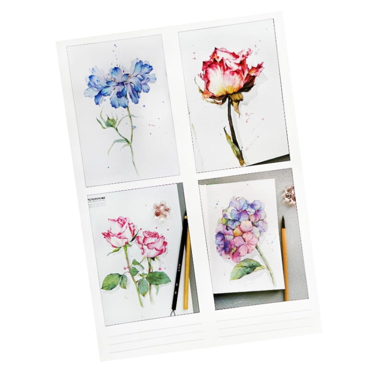Malowanie akwarelą - Letnie kwiaty - 4 elementy