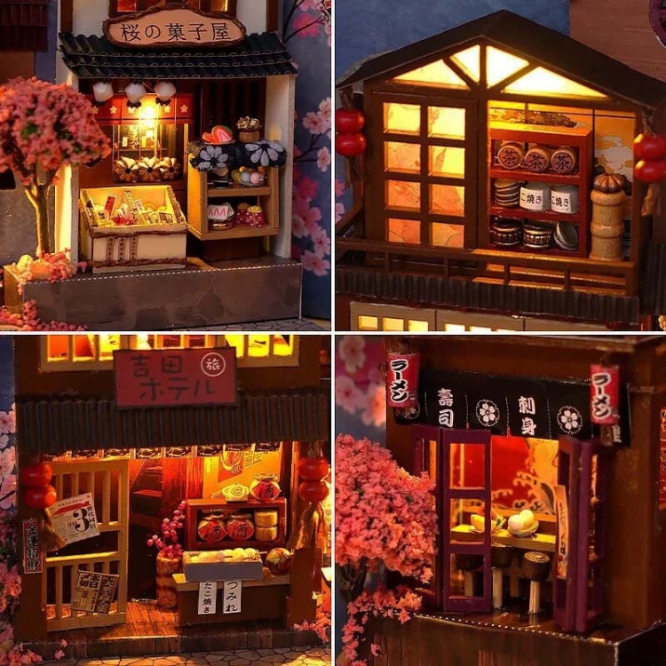 Miniaturowy domek Book Nook - Wiosenna Japonia