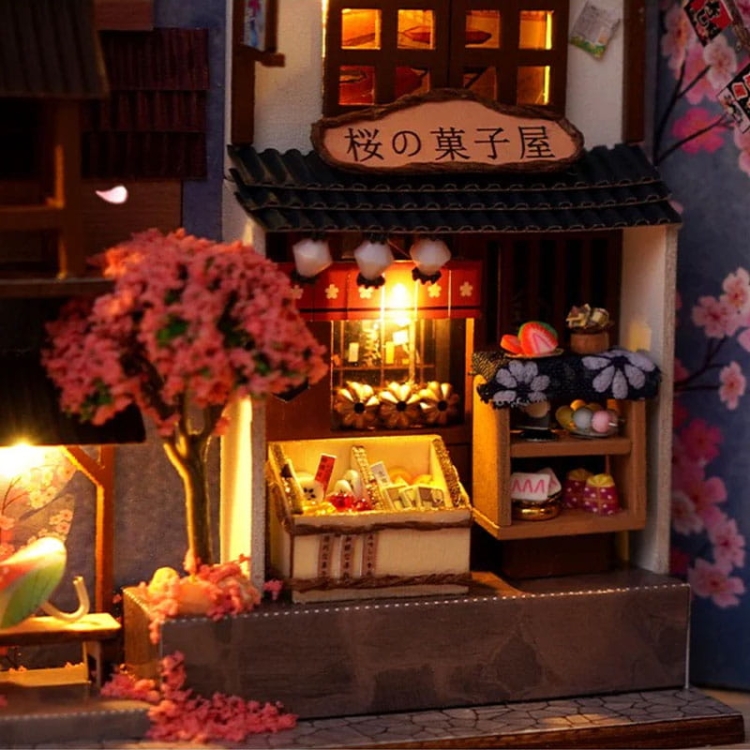 Miniaturowy domek Book Nook - Wiosenna Japonia
