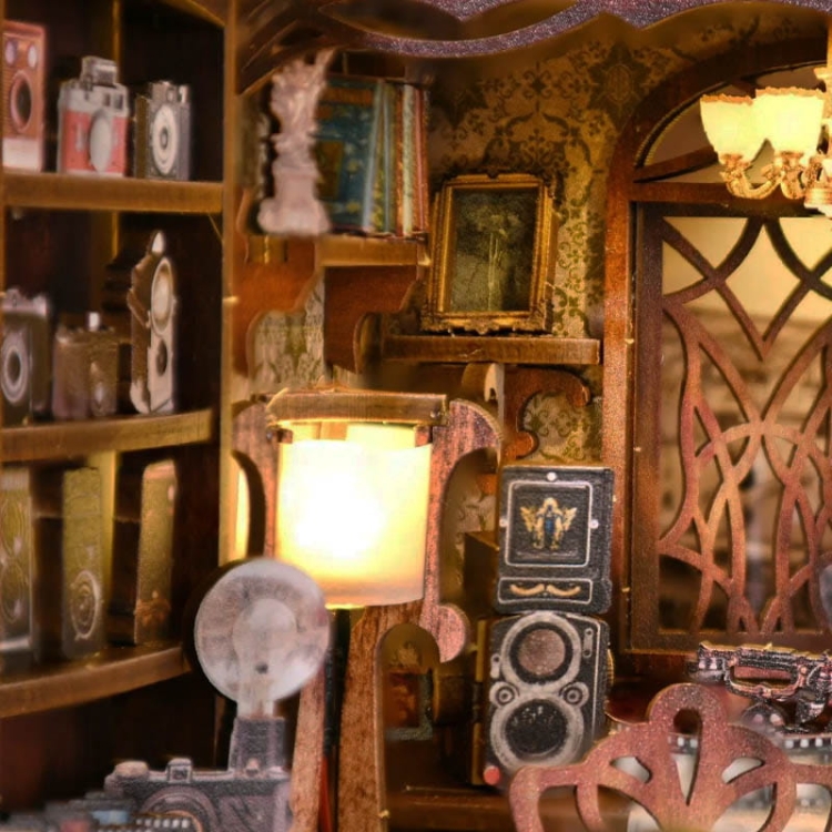 Miniaturowy domek Book Nook - Fotografia z dawnych lat - Aslowsnail