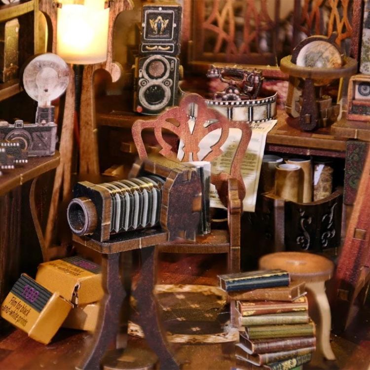 Miniaturowy domek Book Nook - Fotografia z dawnych lat - Aslowsnail