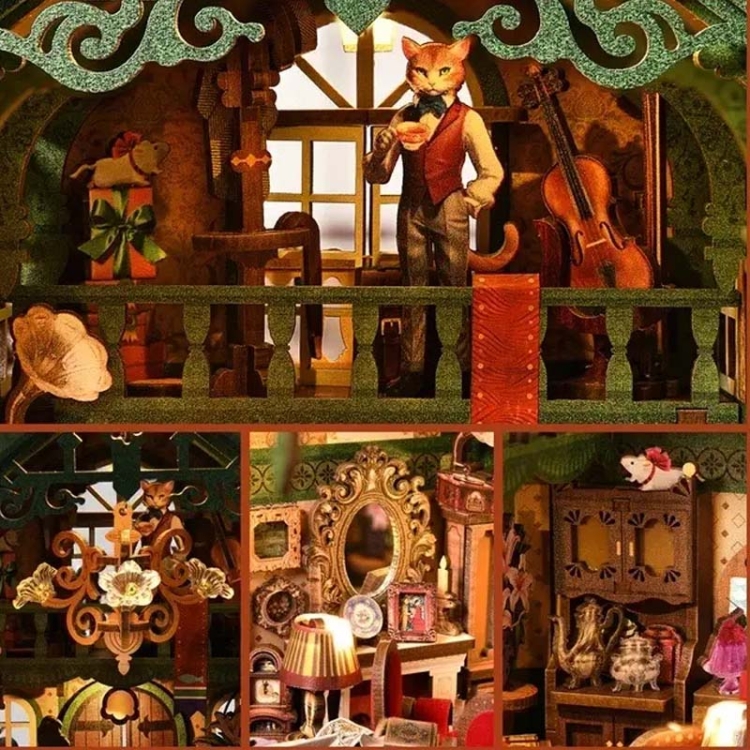 Miniaturowy domek Book Nook - Biuro detektywa Kota