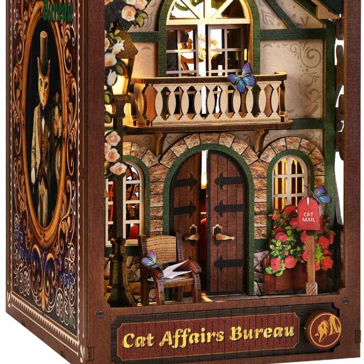 Miniaturowy domek Book Nook - Klub detektywa Kota