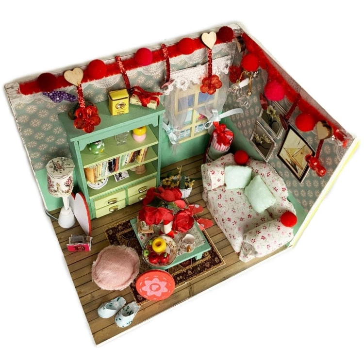 Dekorationsset zum Valentinstag für Miniaturhaus - klein