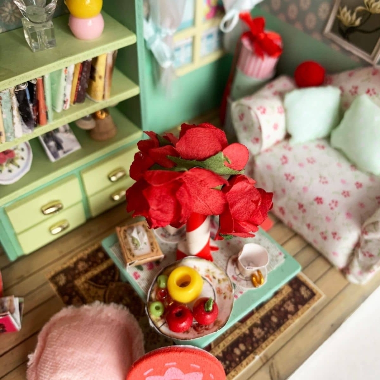 Dekorationsset zum Valentinstag für Miniaturhaus - klein