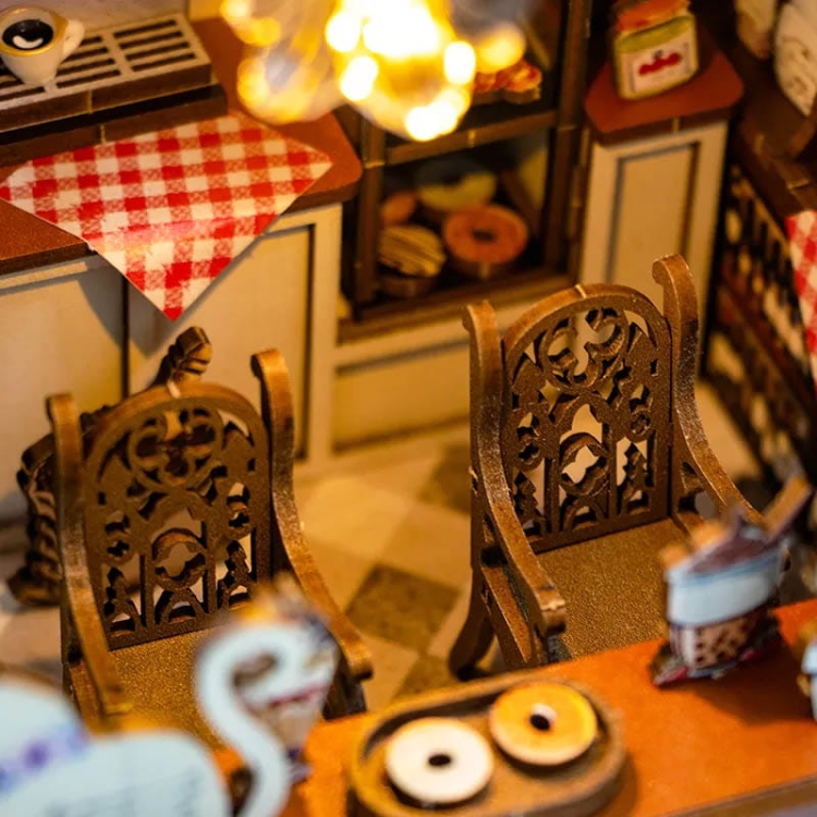 Miniaturowy domek Book Nook - Śniadanie na mieście