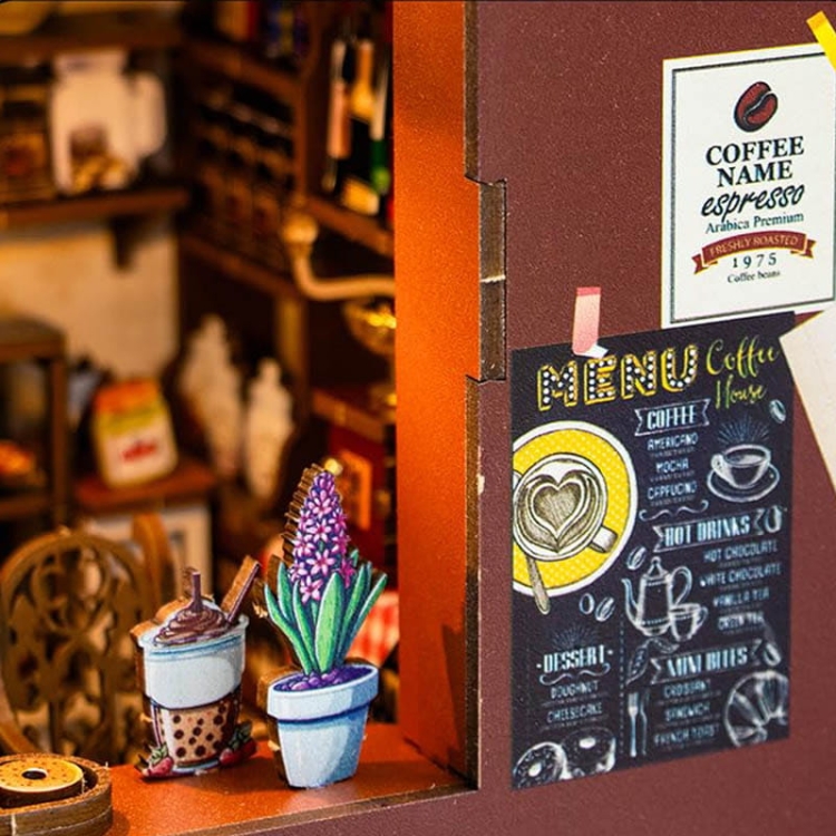 Miniaturowy domek Book Nook - Śniadanie na mieście
