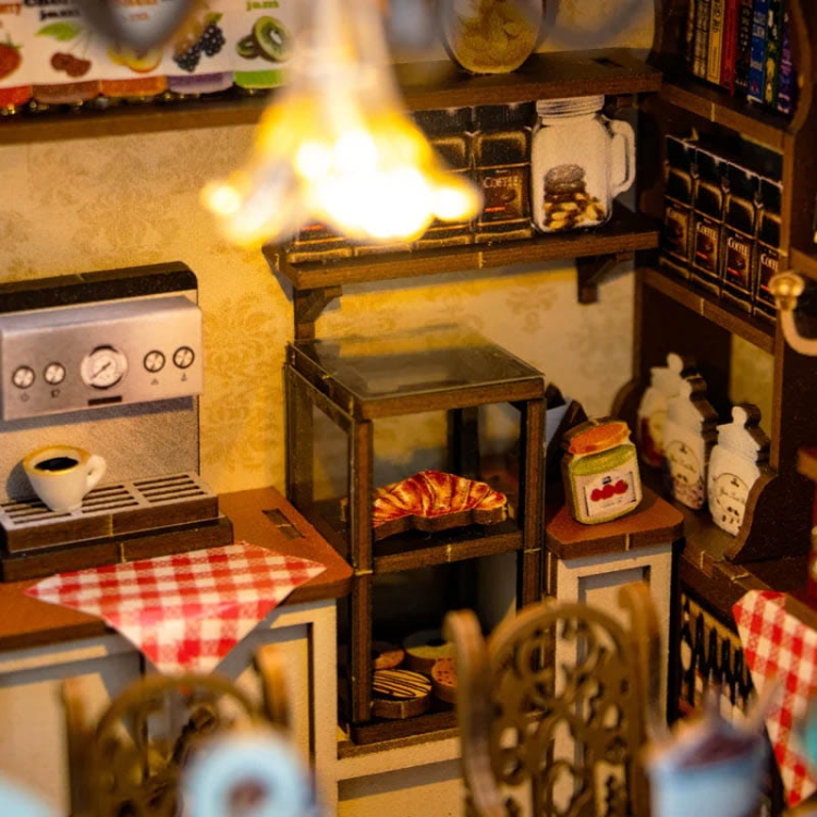 Miniaturowy domek Book Nook - Śniadanie na mieście