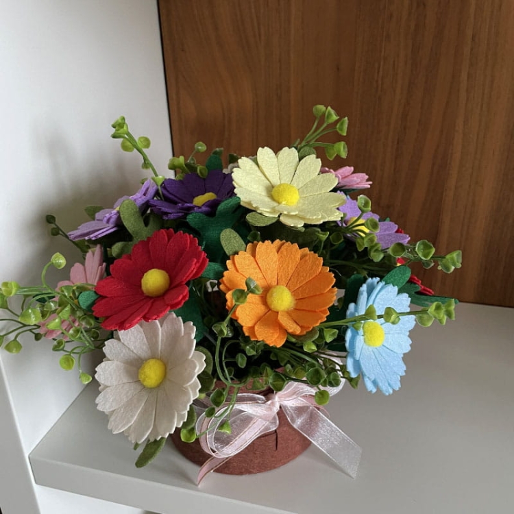 Kwiaty w koszyku DIY - Astry kolorowe
