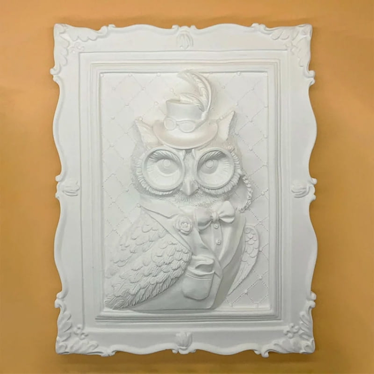 Malowanie 3D - Płaskorzeźba Mądra sowa