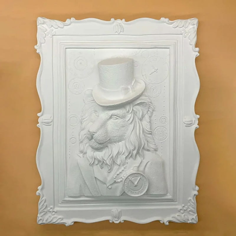 Malowanie 3D - Płaskorzeźba Dostojny lew
