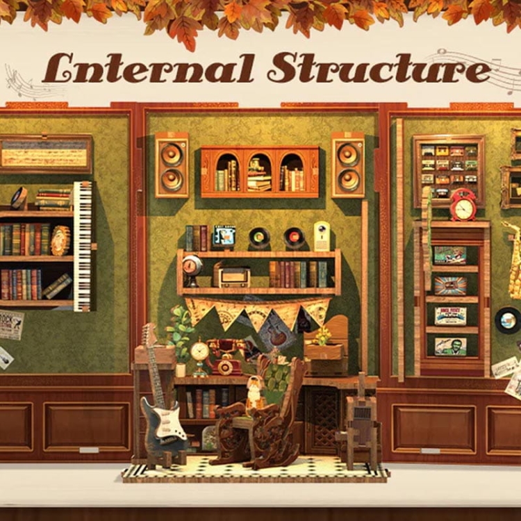 Miniaturowy domek mini Book Nook - Muzyczne wspomnienia