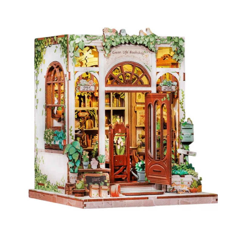 Miniaturowy domek Book Nook - Antykwariat pod zielonym bluszczem