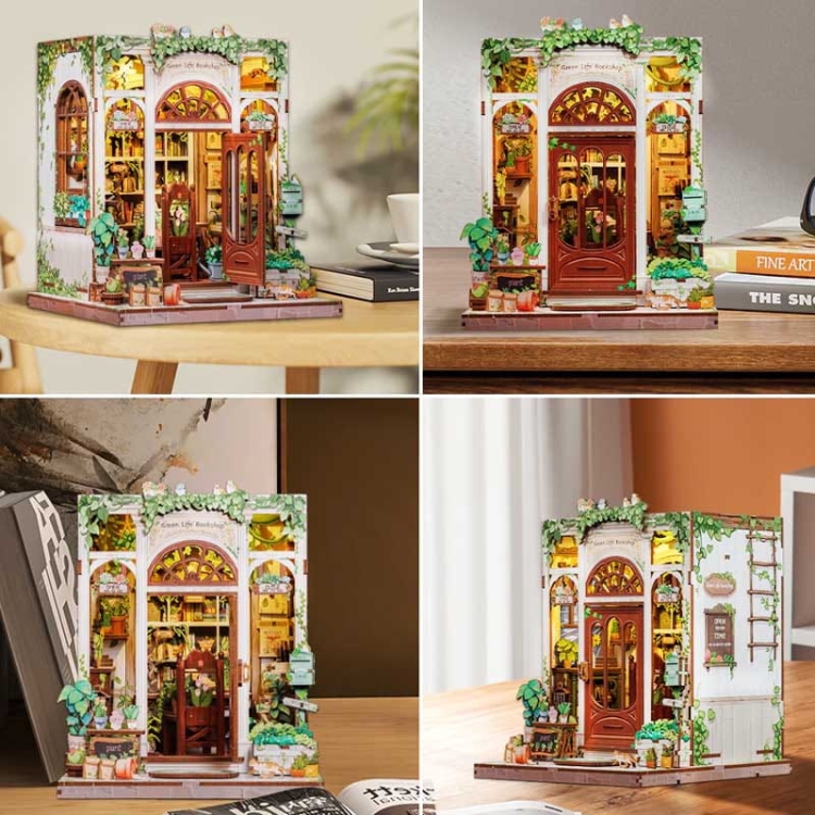 Miniaturowy domek Book Nook - Antykwariat pod zielonym bluszczem