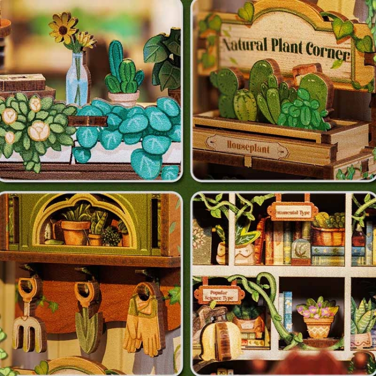 Miniaturowy domek Book Nook - Antykwariat pod zielonym bluszczem