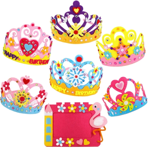 Świat księżniczek - korony filcowy zestaw DIY - 7 elementów