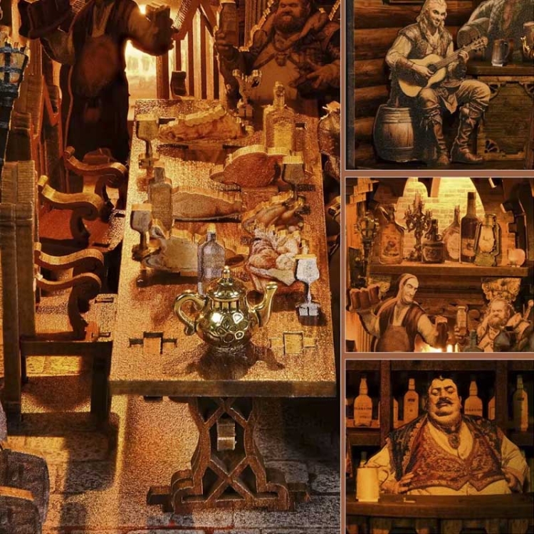 Miniaturowy domek Book Nook - Tawerna pod Srebrnym Gryfem* - Aslowsnail