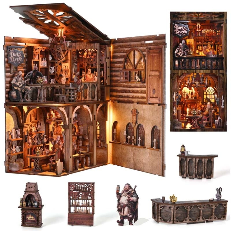 Miniaturowy domek Book Nook - Tawerna pod Srebrnym Gryfem* - Aslowsnail