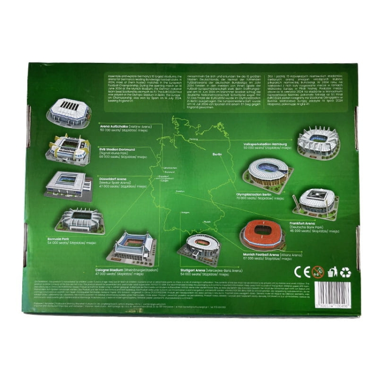Liga Niemiecka - Stadiony TOP 10 Germany - Puzzle 3D - 218 elementów