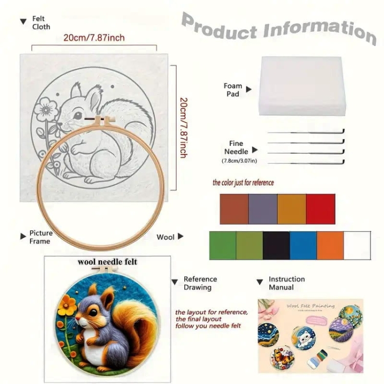 Wiewiórka - haftowanie (filcowanie) wełną czesankową