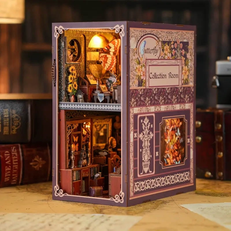 Miniaturowy domek Book Nook - Muzeum motyli