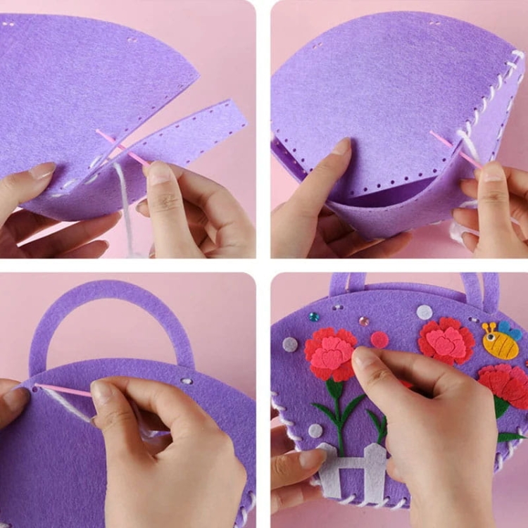 Torebki - filcowy zestaw do szycia DIY - 4 elementy