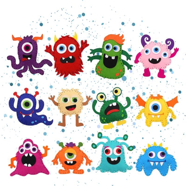 Monster - filcowy zestaw do szycia DIY - 12 elementów