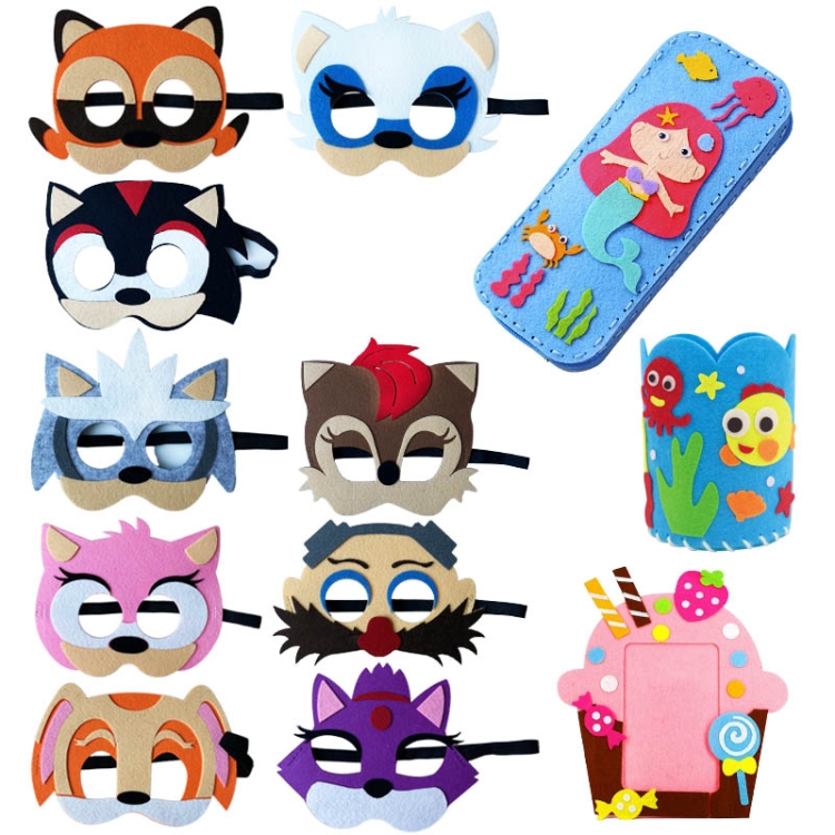 SYRENKA i KOTEK - Zestaw DIY Wesoła szkoła i maski - 12 elementów