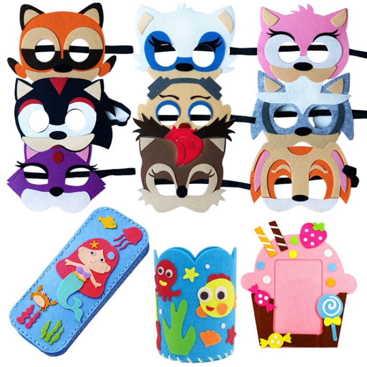 SYRENKA i KOTEK - Zestaw DIY Wesoła szkoła i maski - 12 elementów