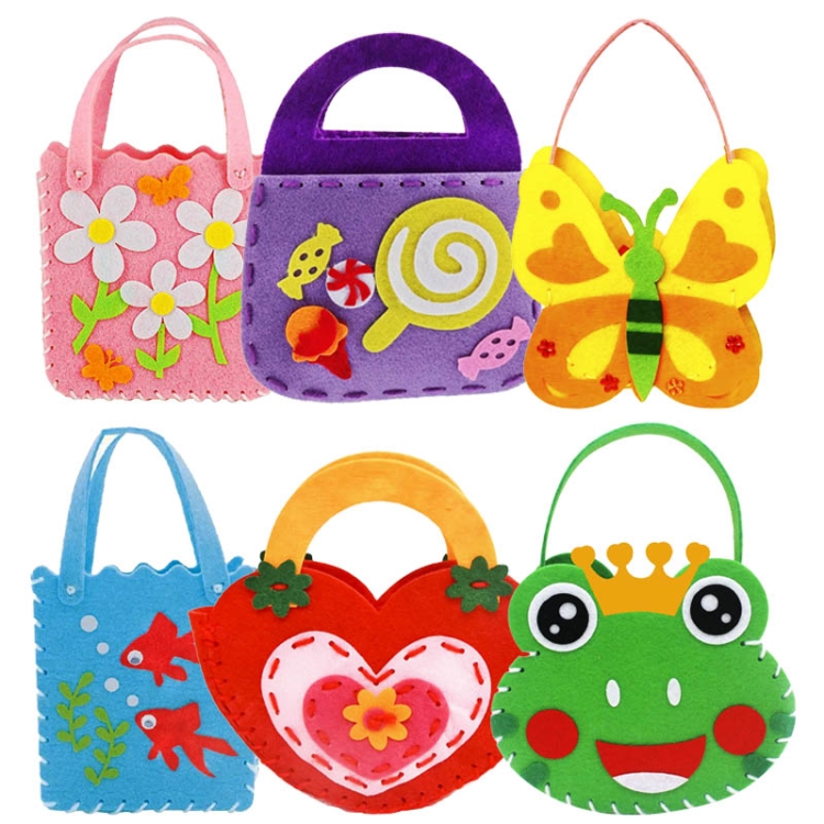 Kolorowe torebki - filcowy zestaw do szycia DIY - 6 elementów